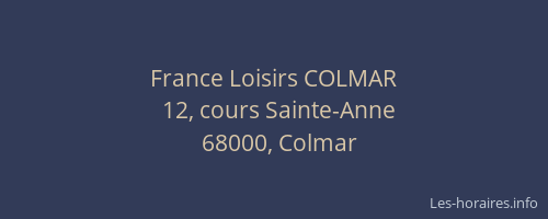 France Loisirs COLMAR