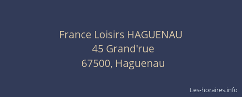 France Loisirs HAGUENAU