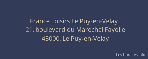 France Loisirs Le Puy-en-Velay