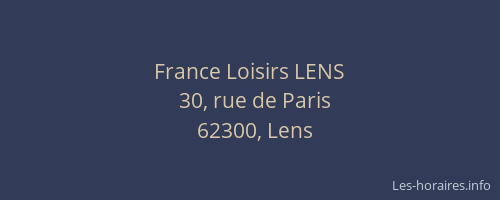 France Loisirs LENS