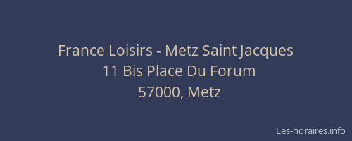 France Loisirs - Metz Saint Jacques