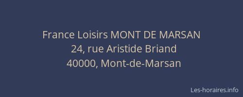 France Loisirs MONT DE MARSAN