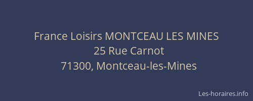 France Loisirs MONTCEAU LES MINES