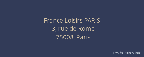 France Loisirs PARIS