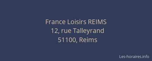 France Loisirs REIMS