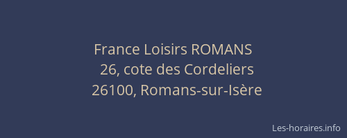 France Loisirs ROMANS