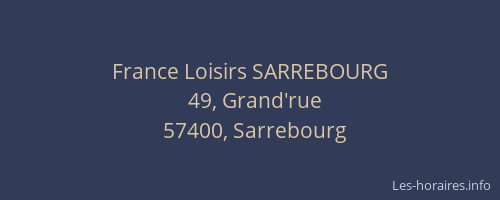 France Loisirs SARREBOURG