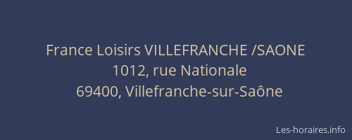 France Loisirs VILLEFRANCHE /SAONE