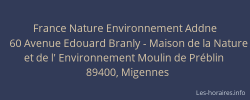 France Nature Environnement Addne