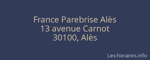 France Parebrise Alès