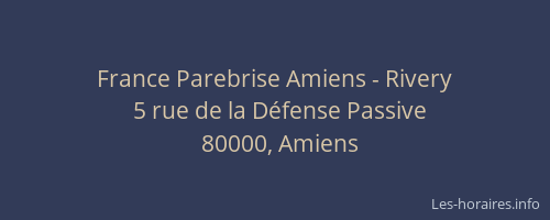 France Parebrise Amiens - Rivery