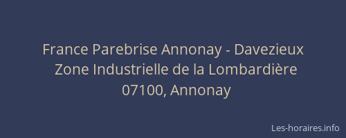 France Parebrise Annonay - Davezieux