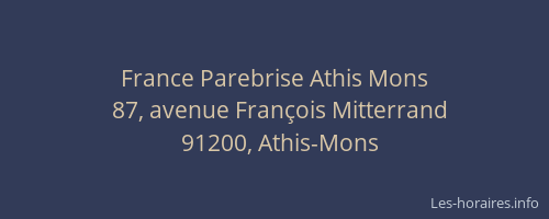 France Parebrise Athis Mons