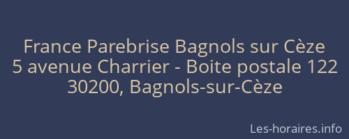 France Parebrise Bagnols sur Cèze