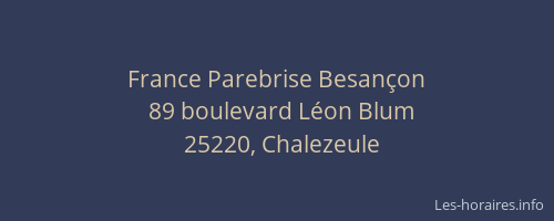 France Parebrise Besan&ccedil;on