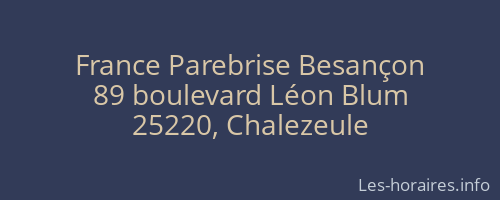 France Parebrise Besançon