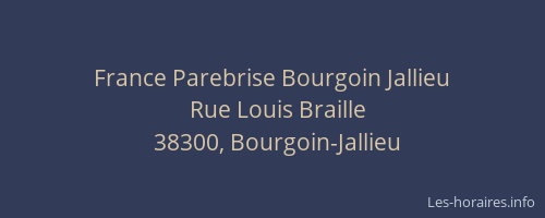 France Parebrise Bourgoin Jallieu