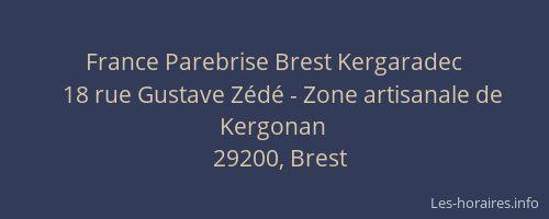 France Parebrise Brest Kergaradec