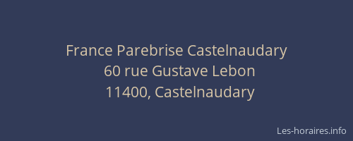 France Parebrise Castelnaudary