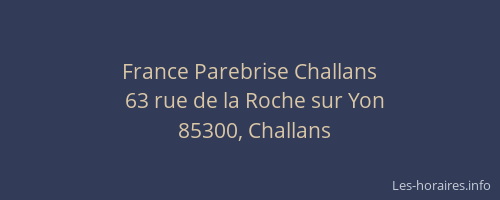 France Parebrise Challans