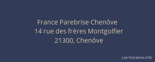 France Parebrise Chen&ocirc;ve