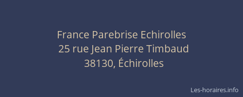 France Parebrise Echirolles