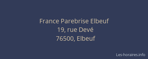 France Parebrise Elbeuf
