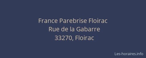 France Parebrise Floirac
