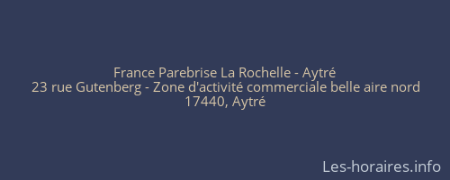 France Parebrise La Rochelle - Aytré