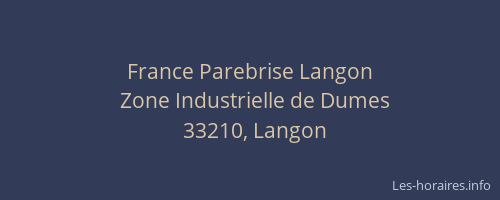 France Parebrise Langon