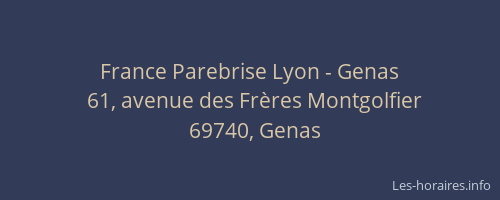 France Parebrise Lyon - Genas