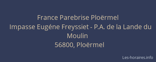 France Parebrise Plo&euml;rmel