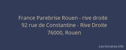 France Parebrise Rouen - rive droite