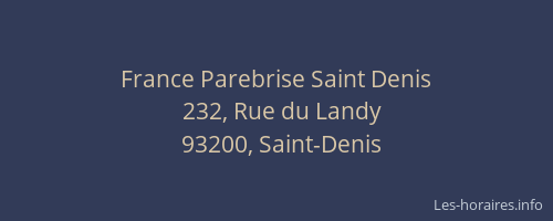 France Parebrise Saint Denis