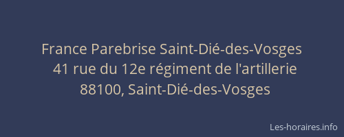 France Parebrise Saint-Dié-des-Vosges