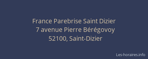 France Parebrise Saint Dizier