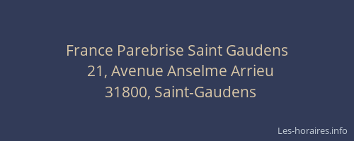 France Parebrise Saint Gaudens