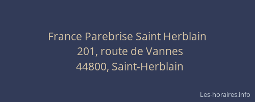 France Parebrise Saint Herblain