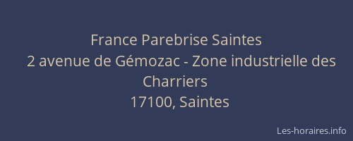 France Parebrise Saintes