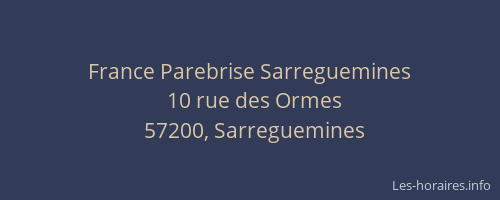 France Parebrise Sarreguemines