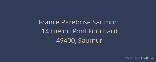 France Parebrise Saumur