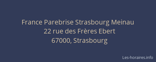 France Parebrise Strasbourg Meinau
