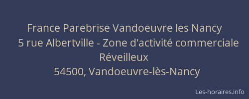 France Parebrise Vandoeuvre les Nancy