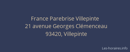 France Parebrise Villepinte