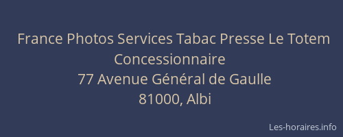France Photos Services Tabac Presse Le Totem Concessionnaire