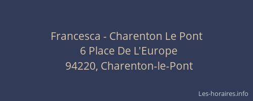 Francesca - Charenton Le Pont