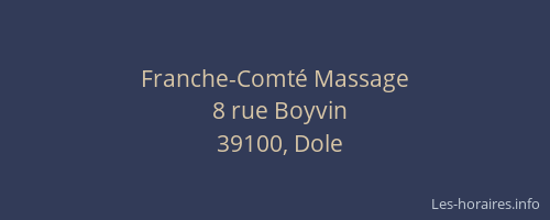 Franche-Comt&eacute; Massage
