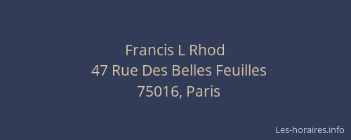 Francis L Rhod