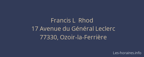 Francis L  Rhod