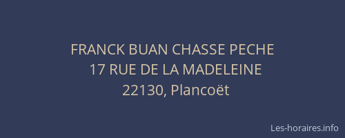 FRANCK BUAN CHASSE PECHE